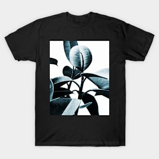 Plant, Dark blue, Leaf, Modern art, Wall art, Print, Minimalistic, Modern T-Shirt